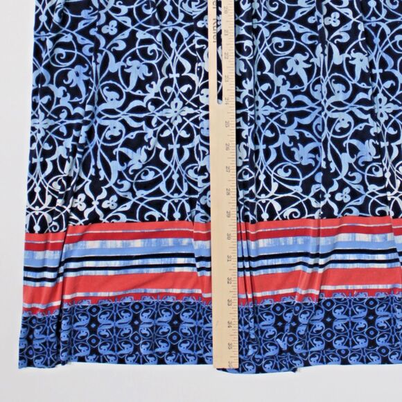 Soma Sleeveless Casual Smocked Mini Dress Blue Floral Hippie Boho Women Size XL - Picture 10 of 10